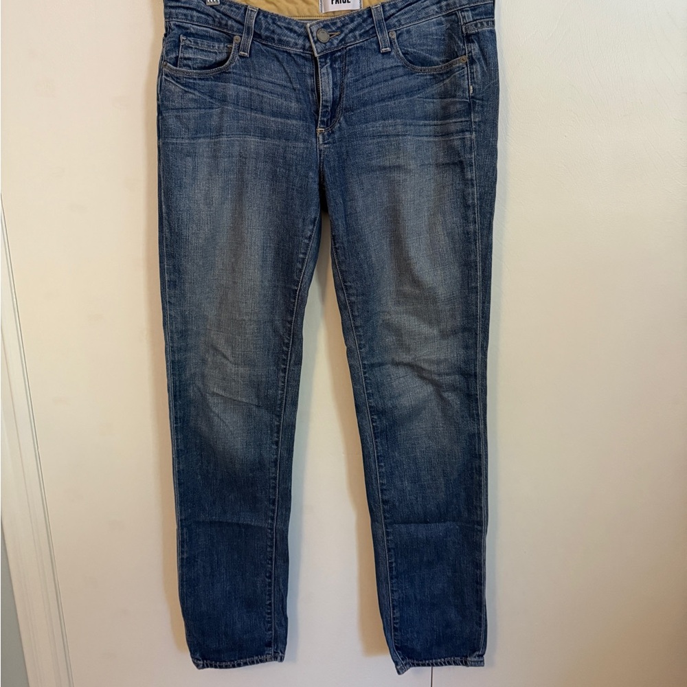 PAIGE Women's Classic Blue Straight Leg Jeans